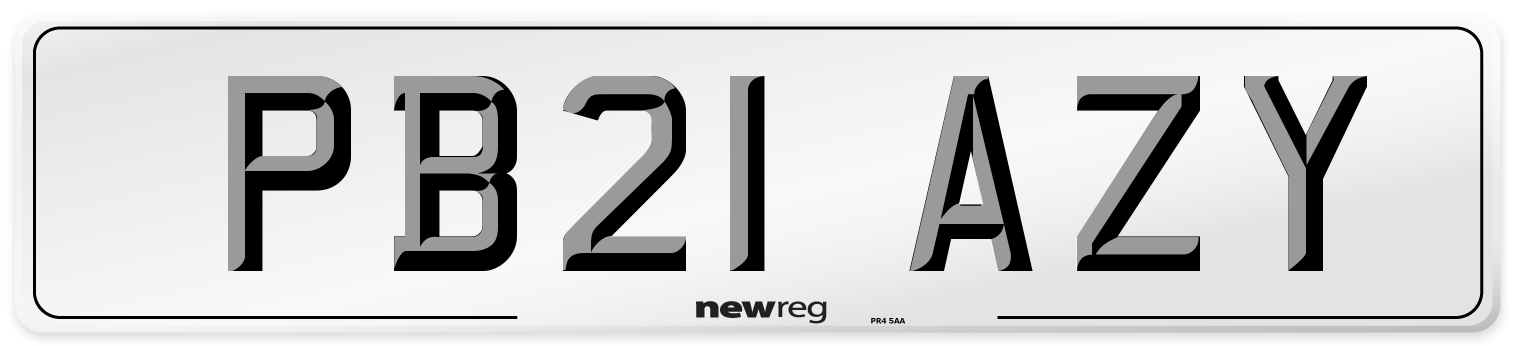 PB21 AZY Number Plate from New Reg